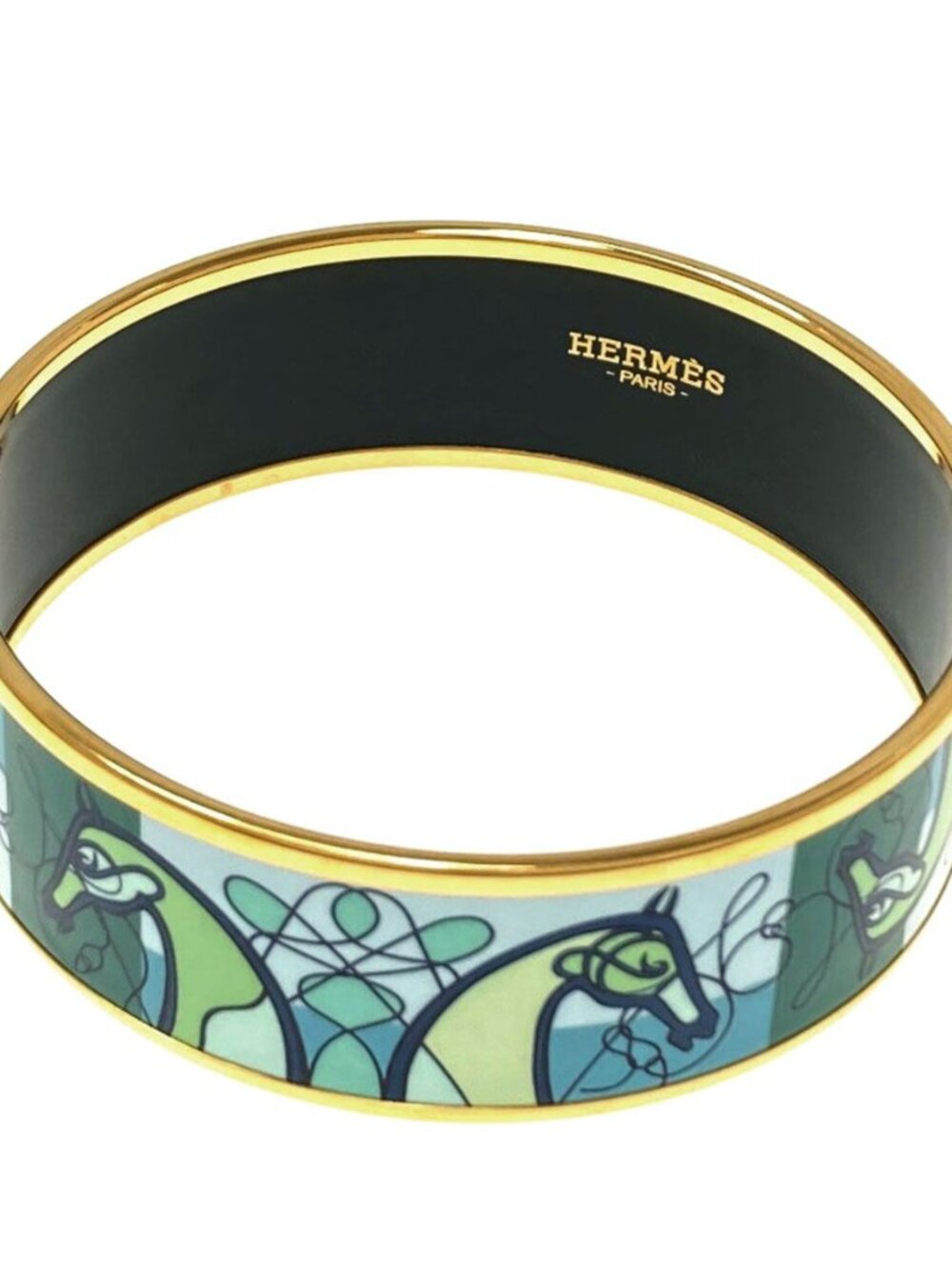 Hermes Enamel GM Bangle Bracelet